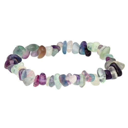 Fluorit bunt splitterarmband - fluorit,