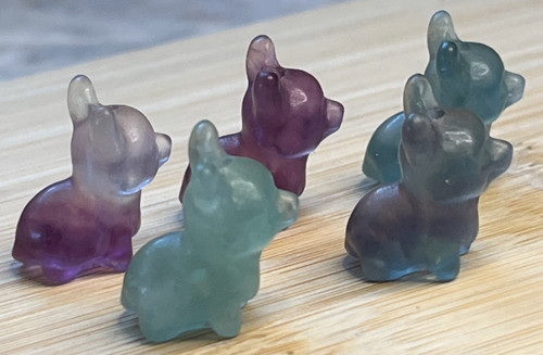 Fluorit perlen anhänger hund - fluorit,